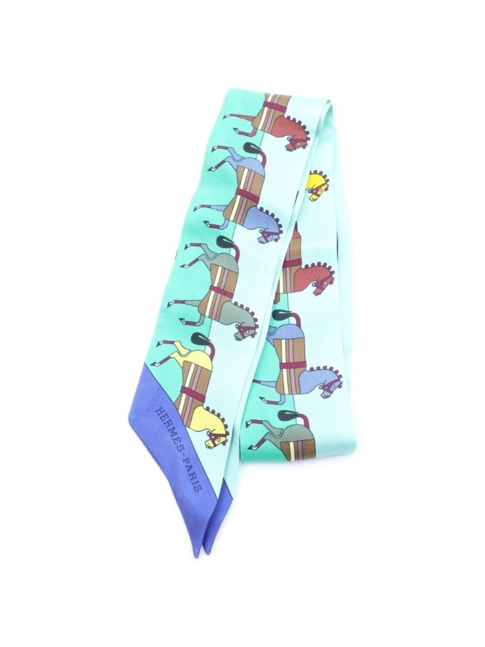 Hermes Rocabar Twilly Carre Green Scarf
